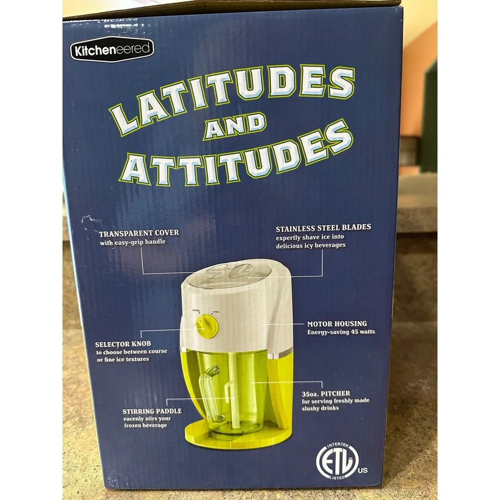 Kitcheneered Latitudes & Attitudes Frozen Concoction Maker Slushie Machine 35oz